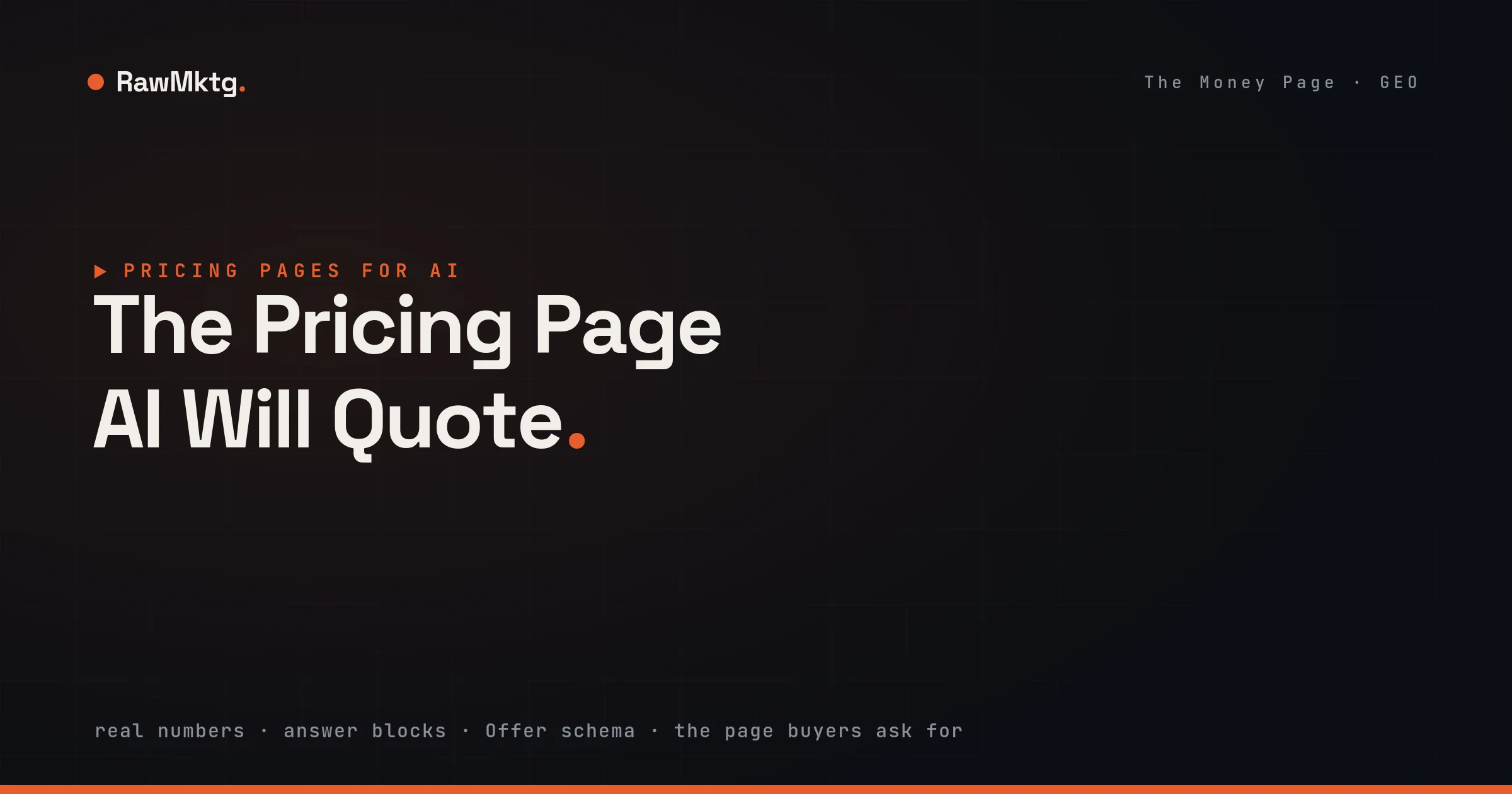 The Pricing Page AI Will Quote - pricing pages for AI search - rawmktg.