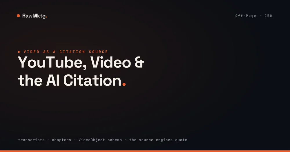YouTube, Video and the AI Citation