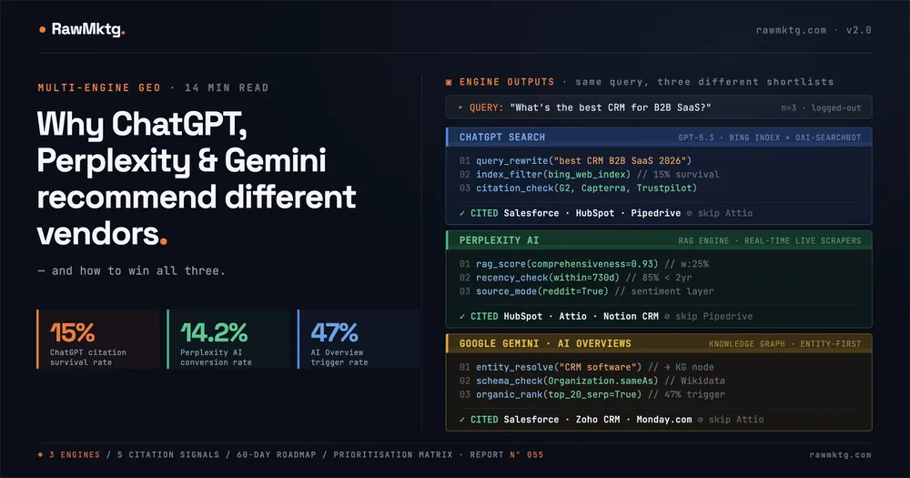 Why ChatGPT, Perplexity and Gemini Recommend Different Vendors